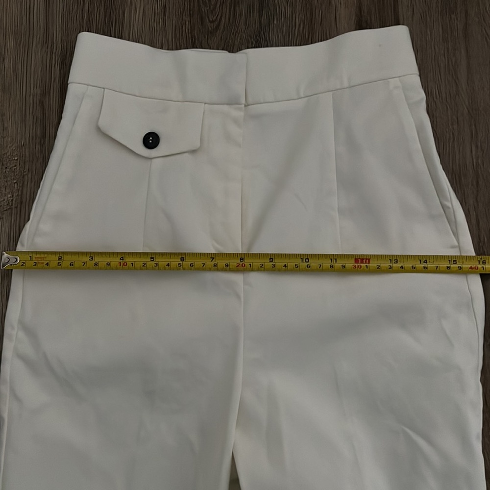 Zara pocket pant notched back High Waisted Pants trouser xs - Picture 7 of 9